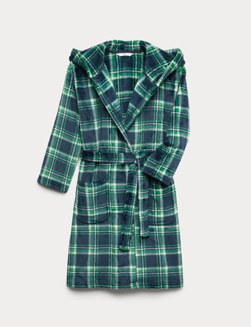 Fleece Checked Dressing Gown (1-16 Yrs)
