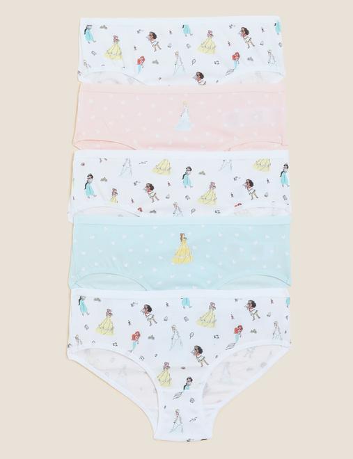5pk Pure Cotton Disney Princess™ Knickers (2-12 Yrs)