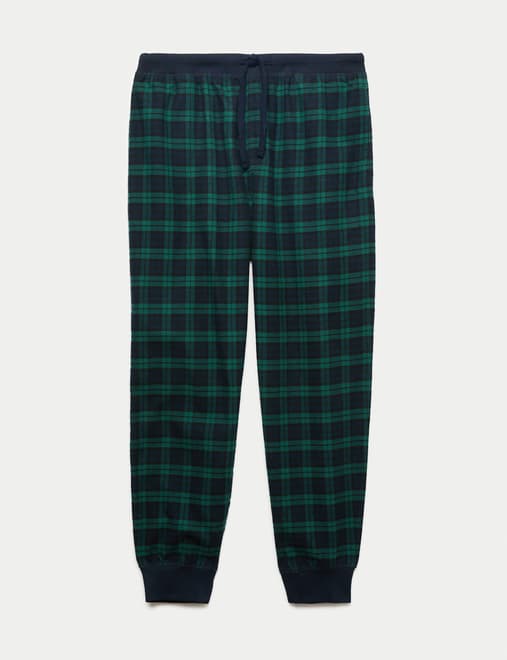 Pure Cotton Checked Pyjama Bottoms