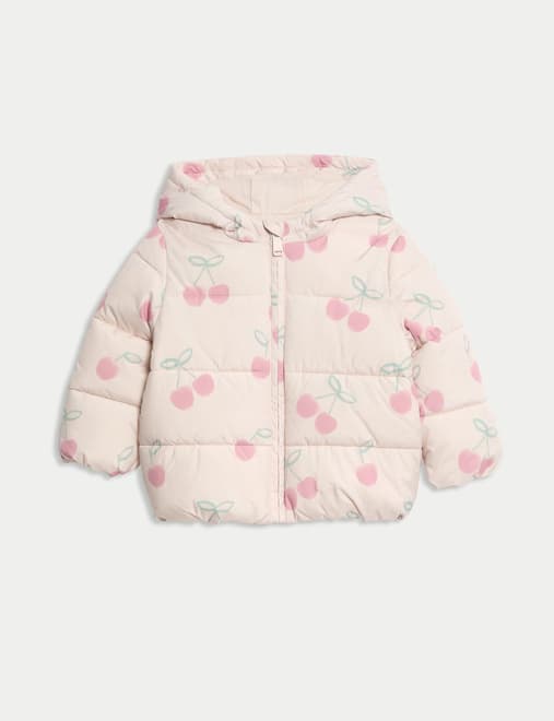 Cherry Padded Hooded Lightweight Coat (0-3 Yrs)