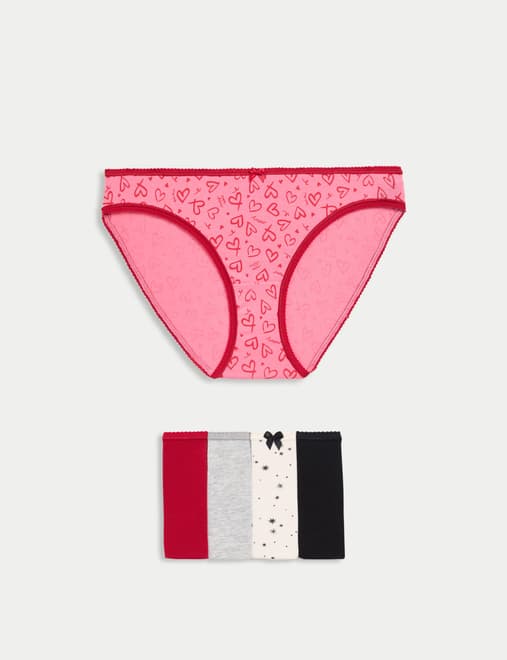 5pk Cotton Lycra™ Printed Bikini Knickers