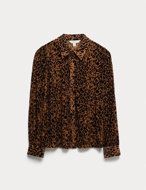 Animal Print Collared Shirt