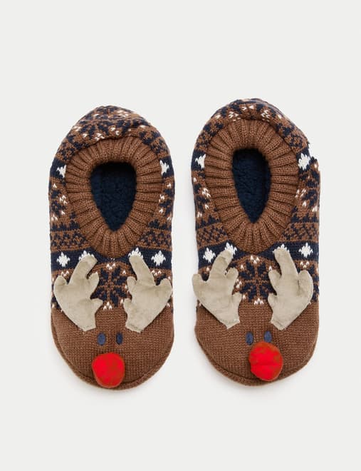 Reindeer Slipper Socks
