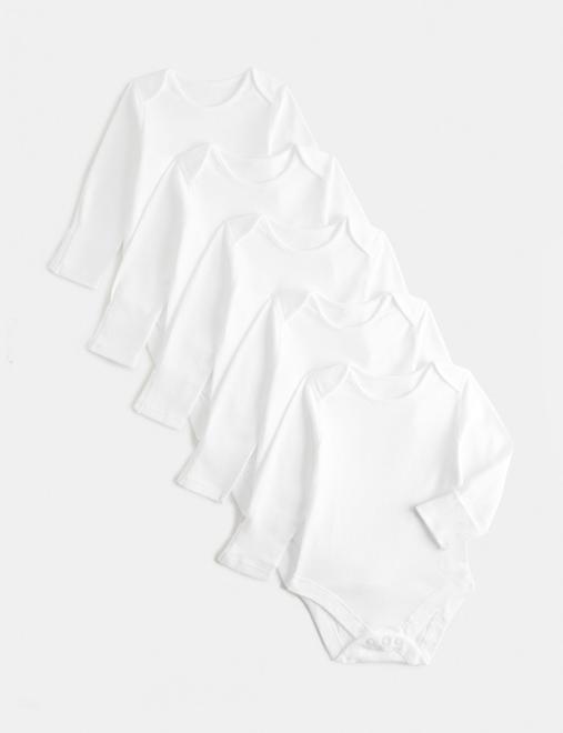 5 Pack Pure Cotton Bodysuits (5lbs - 3 Yrs)