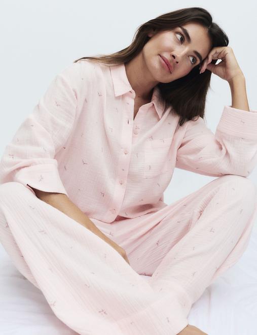 Pure Cotton Muslin Floral Pyjama Set
