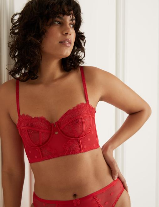 Linea Lace Wired Longline Balcony Bra A-E