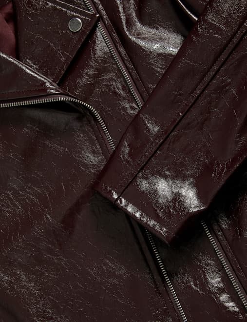 Gloss Faux Leather Biker Jacket (6-16 Yrs)