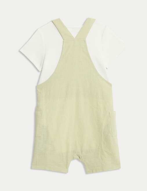 2pc Cotton Rich Dungaree Outfit (0-3 Yrs)