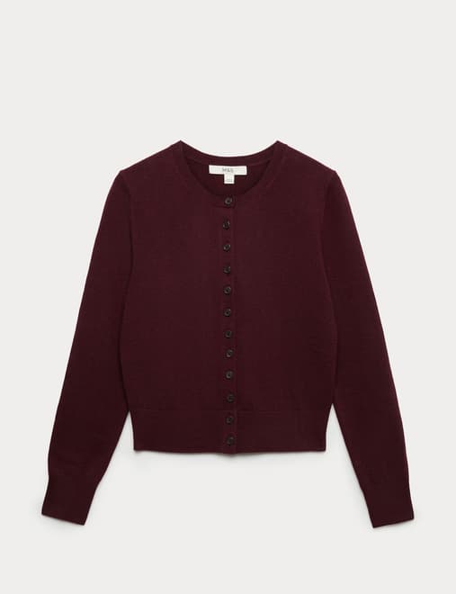 Air-Yarn Crew Neck Short Cardigan