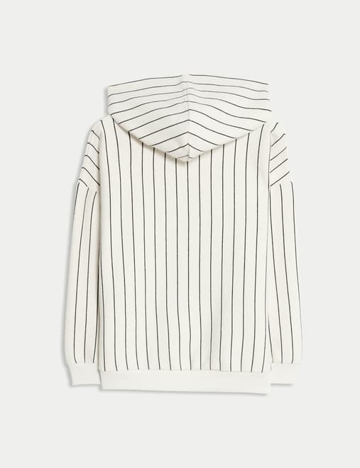 Cotton Rich Striped Graphic Hoodie (6-16 Yrs)