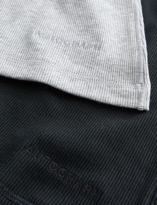 2pk Cotton Rich Ribbed Sleeveless Vests