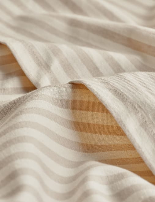 Cotton with Linen Striped Tablecloth