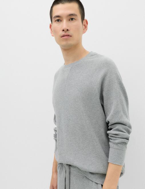 Pure Cotton Waffle Loungewear Sweatshirt