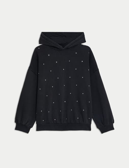 Cotton Rich Diamante Gem Hoodie (6-16 Yrs)