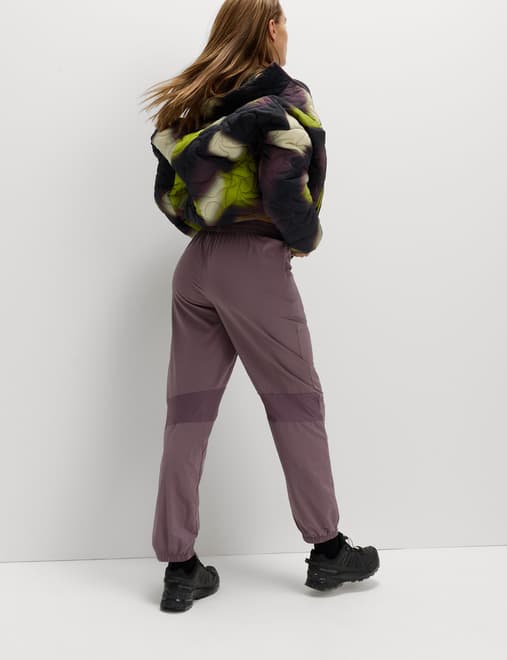 Woven Mesh Panel Lightweight Cuffed Joggers