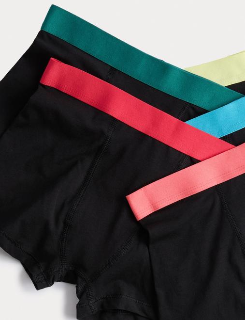 5pc Cotton with Stretch Bright Trunks (5-16 Yrs)