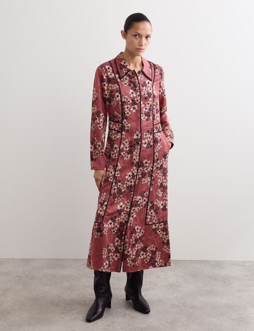 Floral Midi Shirt Dress