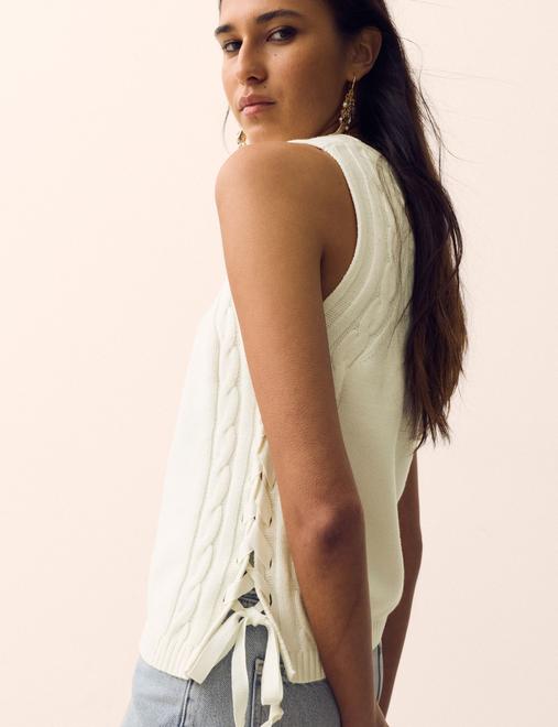Cotton Rich Tie Side Knitted Tabard