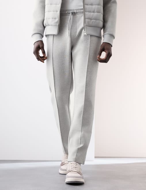 Cotton Rich Pintuck Straight Leg Joggers