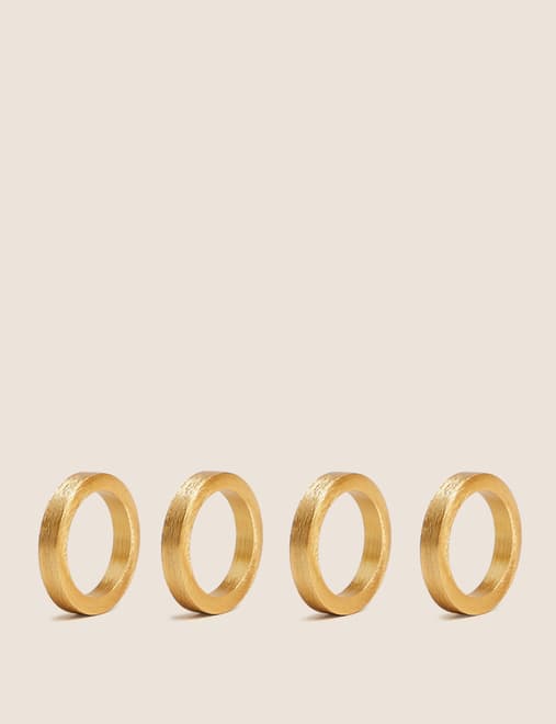 Set of 4 Metallic Napkin Rings