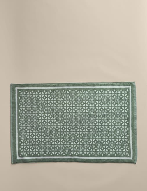 Pure Cotton Geometric Bath Mat