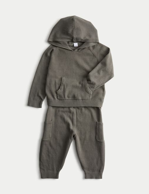 Knitted Hooded Top & Jogger Outfit (0 Mths-3 Yrs)