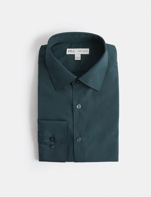 Regular Fit Easy Iron Cotton Blend Shirt