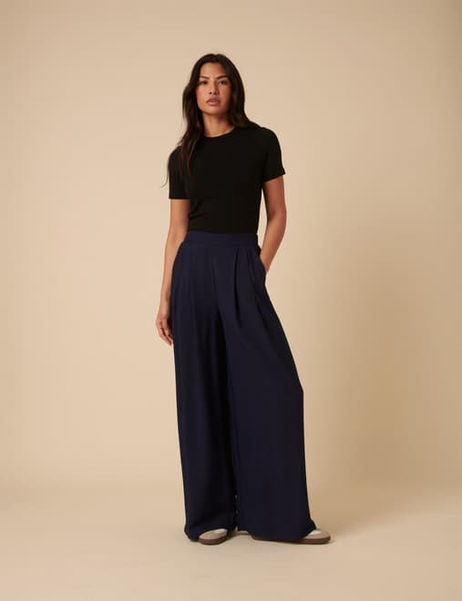 Navy Full Length Zeena Trousers