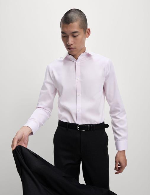 Slim Fit Easy Iron Pure Cotton Textured Shirt