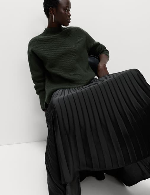 Pleated Midaxi Skirt