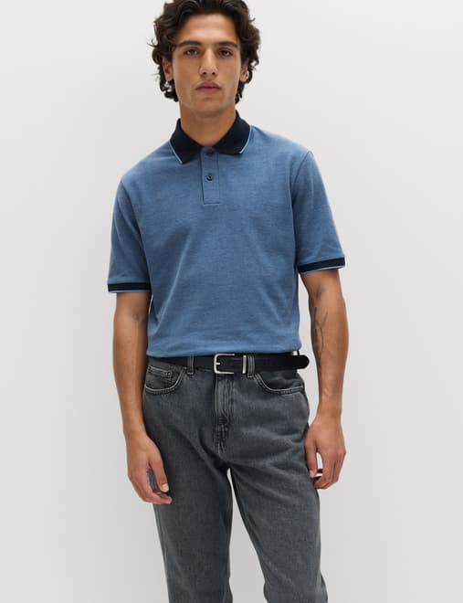 Cotton Rich Tipped Collar Polo