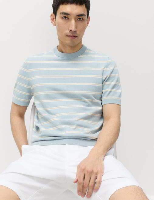 Pure Cotton Stripe Knitted Tee