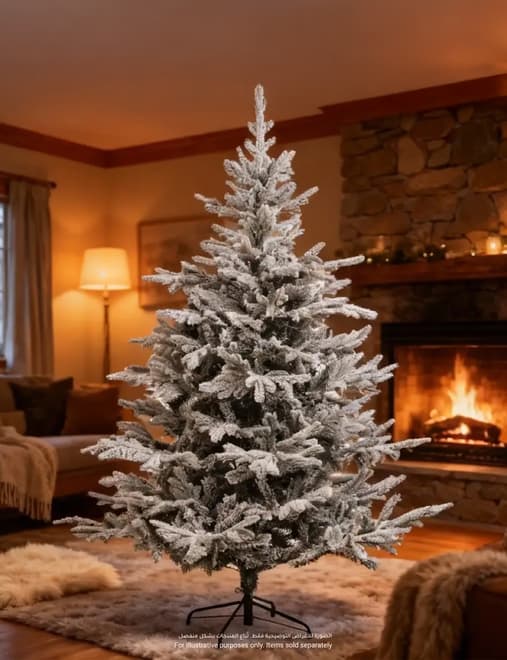 Feeric Artificial Flocked Festive Tree (160 x 210 cm)
