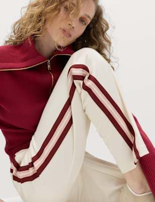 Cotton Rich Retro Side Stripe Joggers