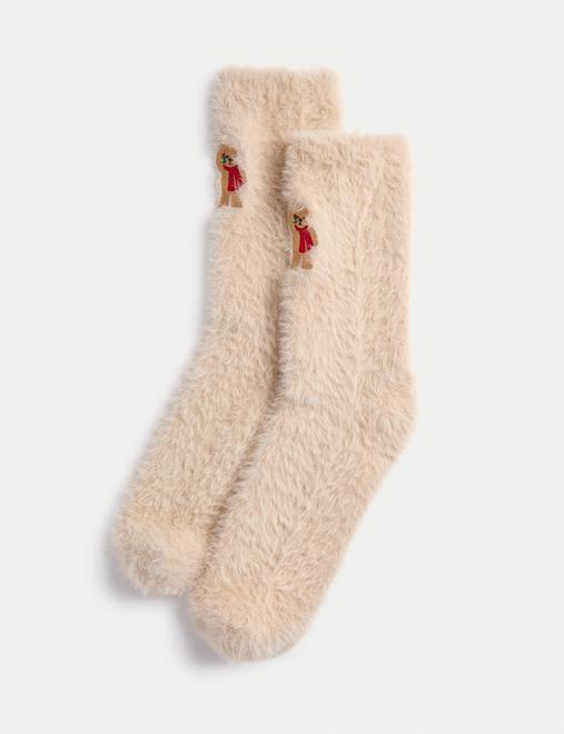 Cosy Spencer Bear™ Embroidered Socks