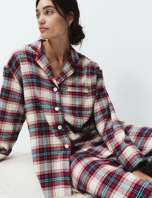 Pure Cotton Family Christmas Checked Pyjama Set
