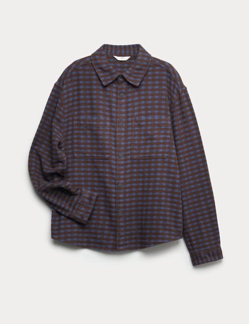 Pure Cotton Micro Check Shirt (6-16 Yrs)