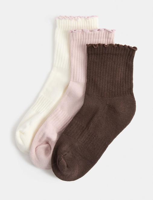 3 Pack Lettuce Edge Mid Crew Sports Socks