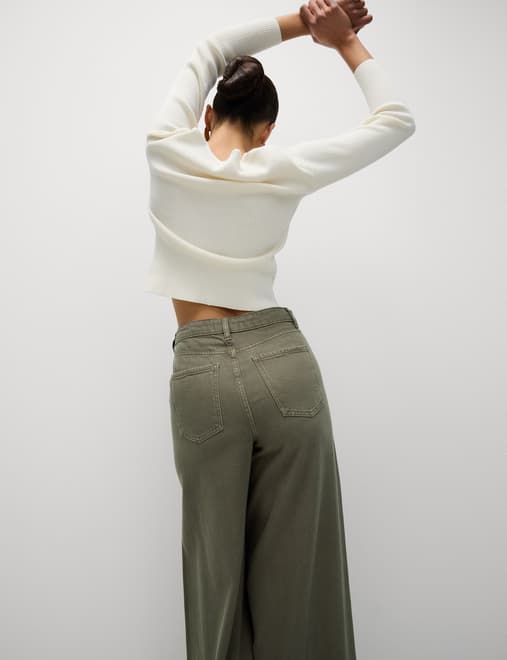 Cotton Rich Palazzo Trousers