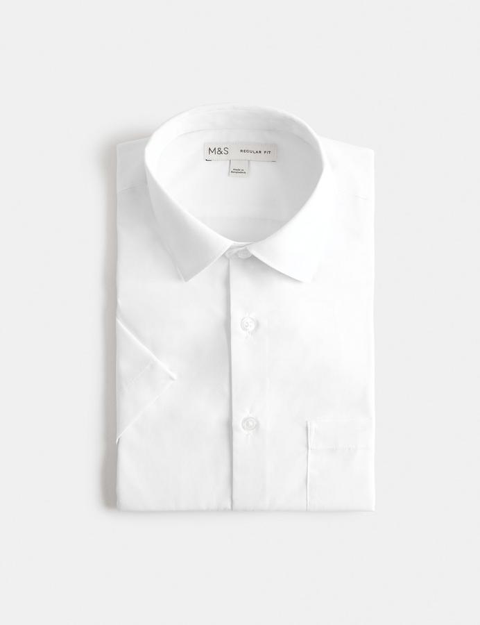 Regular Fit Cotton Blend Short Sleeve Shirt