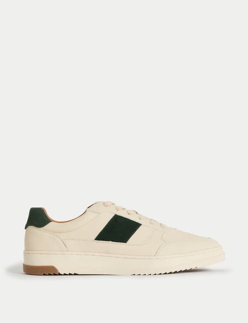 Lace Up Retro Court Trainers