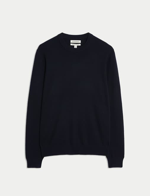 Merino Wool Blend Ribbed Performance Jumper