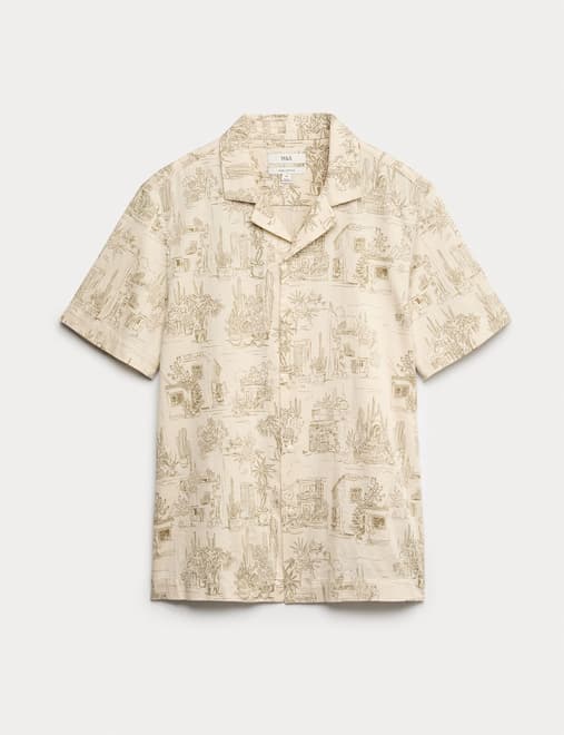 Pure Cotton Printed Short Sleeve Shirt