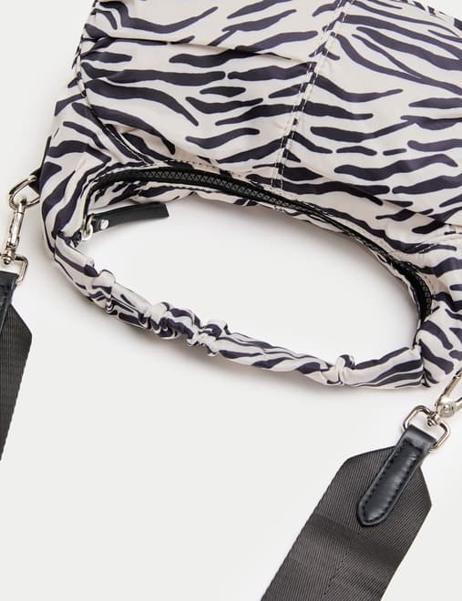 Nylon Animal Print Crossbody Bag