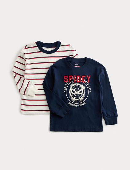 2 Pack Pure Cotton Spider-Man™ Tops (2-8 Yrs)