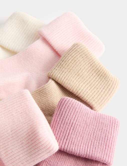 5pk Cotton Rich Ribbed Baby Socks (0-2 Yrs)