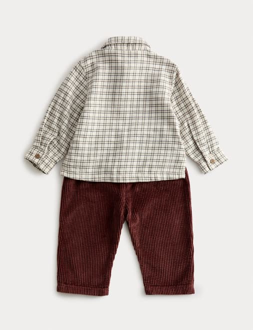 2pc Pure Cotton Checked Top & Bottom Outfit (0-6 Yrs)
