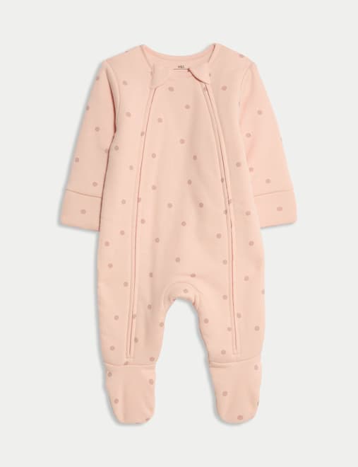 Pure Cotton 2.5 Tog Double Zip Sleepsuit (0-12 Mths)