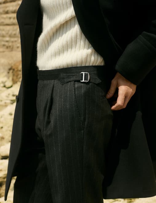 Italian Wool Pinstripe Trousers