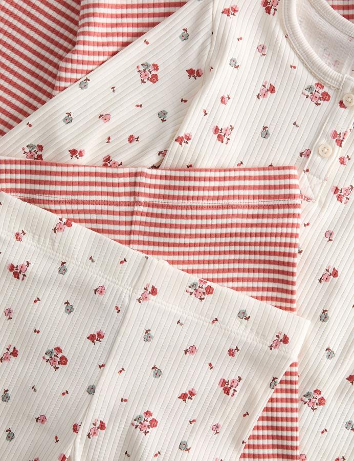 2 Pack Cotton Rich Rib Pyjamas (9 Mths - 8 Yrs)